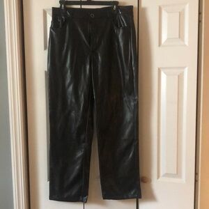 Pleather straight leg pant